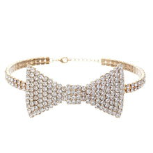 Load image into Gallery viewer, Rhinestone Bow Tie Choker