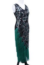 Load image into Gallery viewer, Peacock Flapper Dress