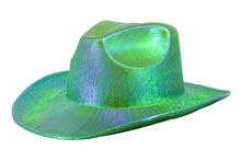Load image into Gallery viewer, Holographic Space Cowboy Hat (Aqua Green)