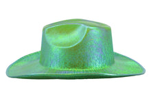 Load image into Gallery viewer, Holographic Space Cowboy Hat (Aqua Green)