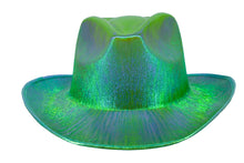 Load image into Gallery viewer, Holographic Space Cowboy Hat (Aqua Green)
