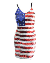 Load image into Gallery viewer, Stars and Stripes Sequins Dress
