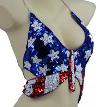 Load image into Gallery viewer, Stars and Stripes Butterfly Sequins Top
