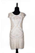 Load image into Gallery viewer, Short White Flapper Dress with Sequin Pattern (&quot;Crystal White&quot;)
