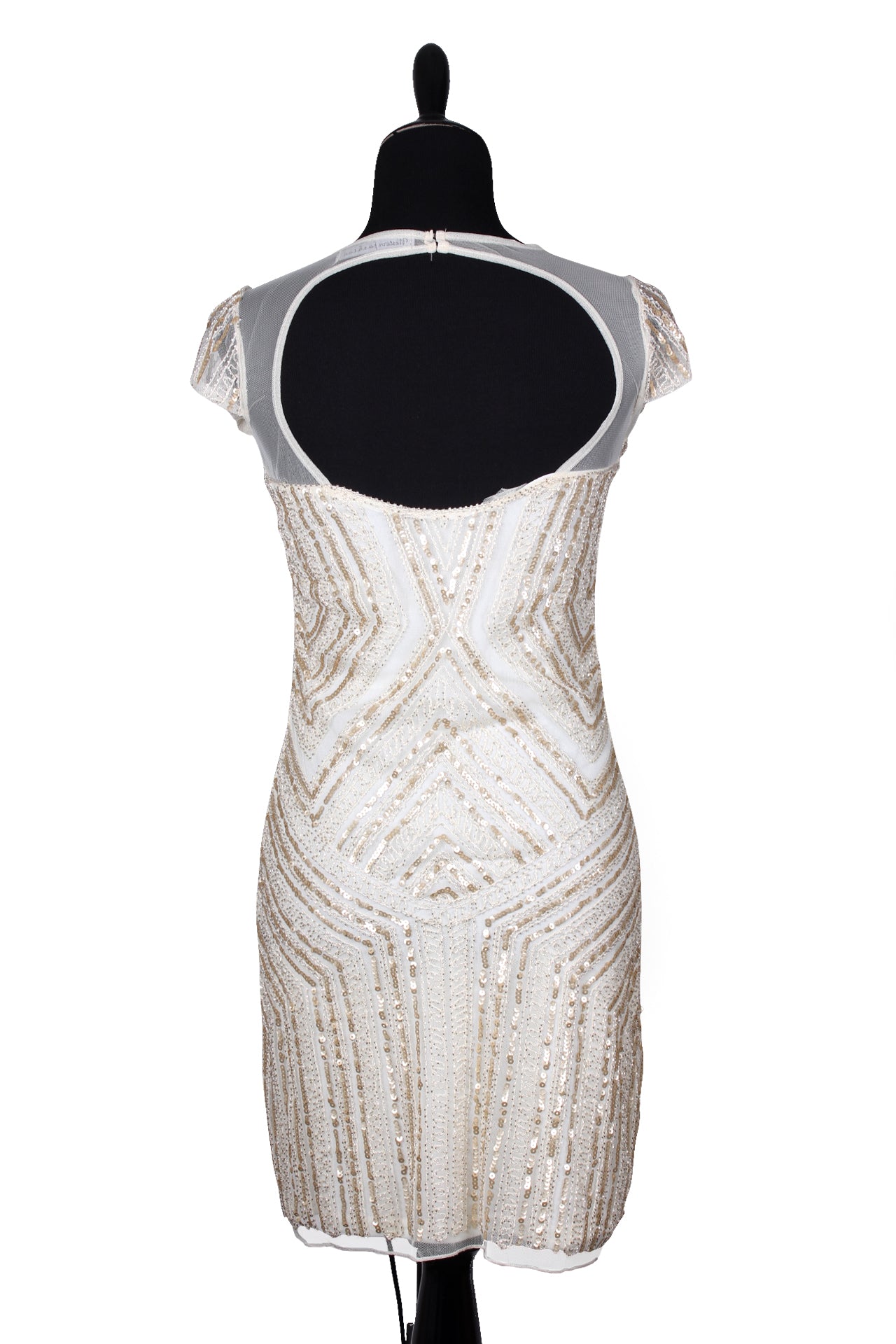 white sequin flapper dress Ibtom Castle Women's Flapper Dress 1920s Sequin Tassel Latin Party Cocktail Dress Ballroom Dance Costume Vintage Fringe Dress 2XL White