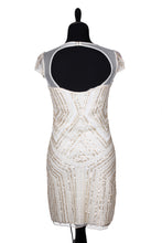 Load image into Gallery viewer, Short White Flapper Dress with Sequin Pattern (&quot;Crystal White&quot;)
