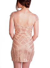 Load image into Gallery viewer, Short Pink Flapper Dress with Sequin Pattern (&quot;Crystal Pink&quot;)
