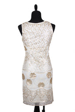 Load image into Gallery viewer, White and Gold Short Flapper Dress with Sequin Pattern (&quot;Orchard&quot;)
