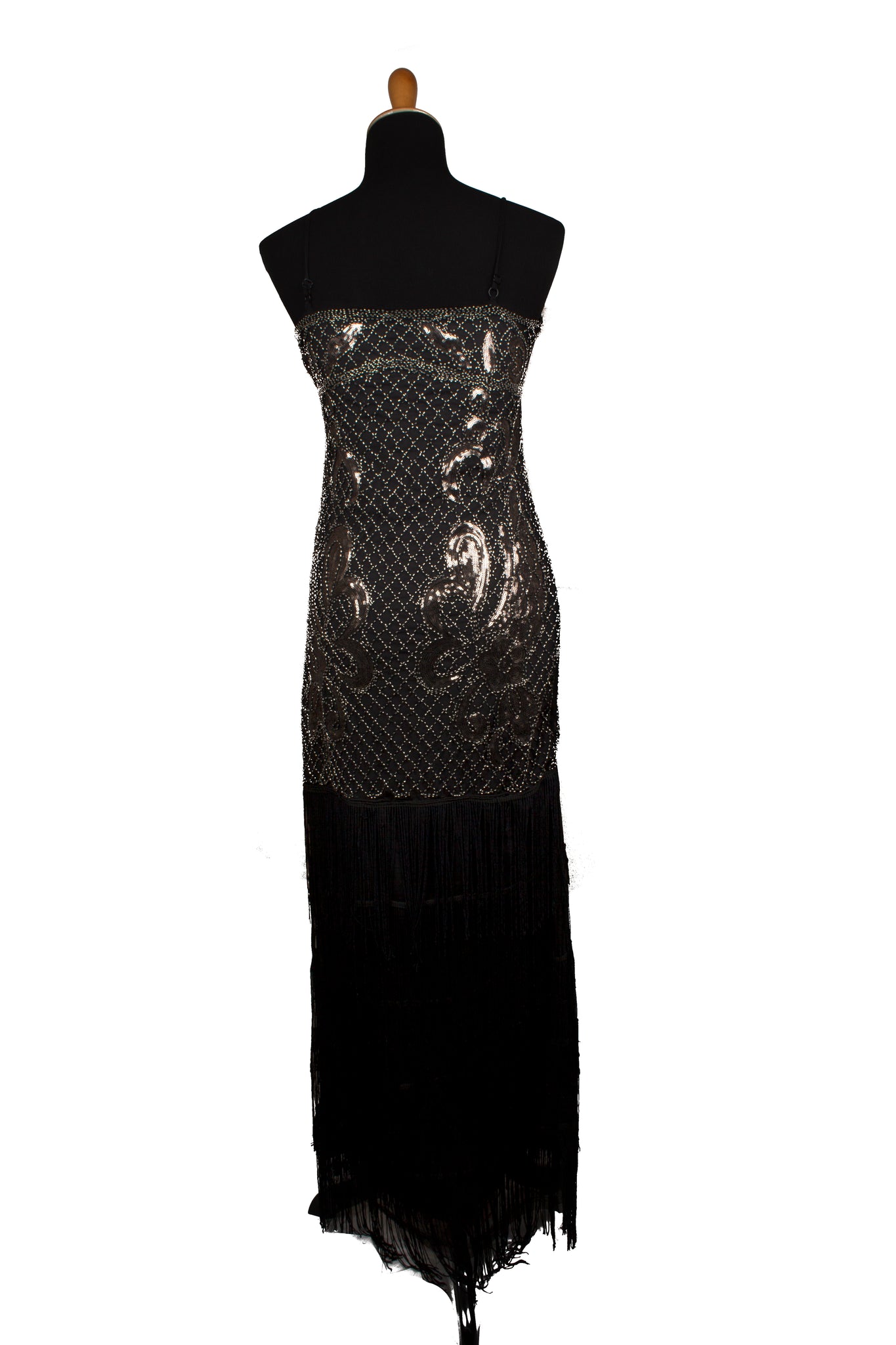 black and gold flapper dress Wedtrend Women Sparkly 1920s Dress Black Golden Sequin Fringed V-Neck Sheath Midi Flapper Dress, Black Golden / XS