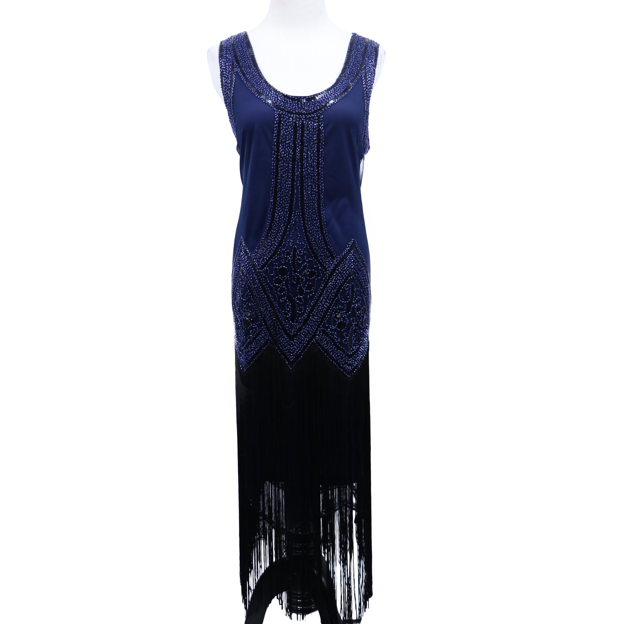 navy blue flapper dress BABEYOND Diamond Fringe Flapper Dresses, 1920s Dresses, Midnight Blue, 10