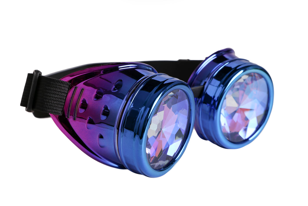 Steampunk Rave Kaleidoscope Goggles (Purple Gaze)