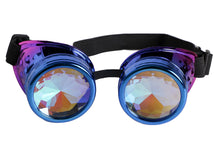 Load image into Gallery viewer, Steampunk Rave Kaleidoscope Goggles (Purple Gaze)
