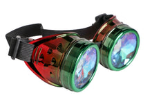 Load image into Gallery viewer, Steampunk Rave Kaleidoscope Goggles (Watermelon)
