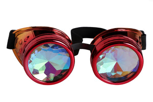 Steampunk Rave Kaleidoscope Goggles (Ember)