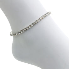 Load image into Gallery viewer, Crystal Rhinestone Stretchy Elastic Tennis Anklet (1 Row)
