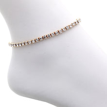 Load image into Gallery viewer, Crystal Rhinestone Stretchy Elastic Tennis Anklet (1 Row)
