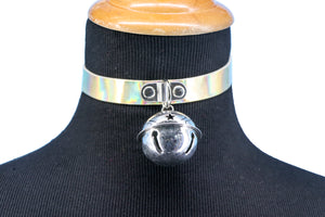 Gold Holographic Kitty Bell Choker