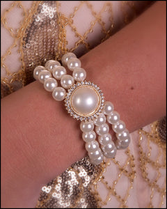 Sunburst Pearl Stretch Bracelet