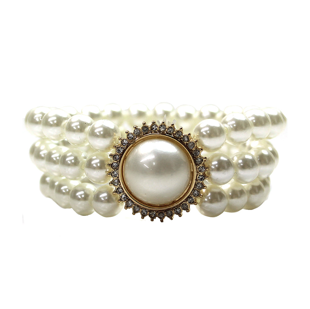 Sunburst Pearl Stretch Bracelet