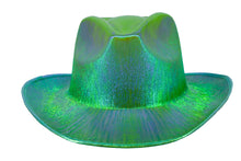 Load image into Gallery viewer, Holographic Space Cowboy Hat (Aqua Green)
