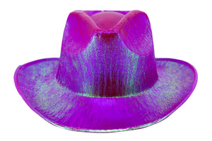 Holographic Space Cowboy Hat (Fuchsia)