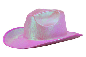 Holographic Space Cowboy Hat (Aqua Green)