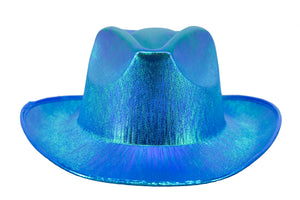 Holographic Space Cowboy Hat (Turquoise)