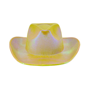 Holographic Space Cowboy Hat (Yellow)