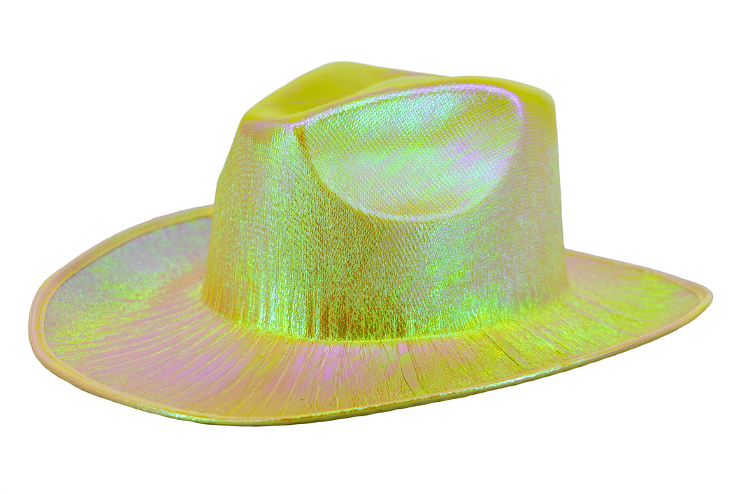 Holographic Space Cowboy Hat (Yellow)